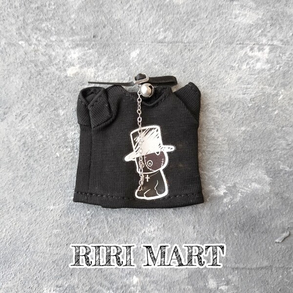 【ブラック 黒】オビツ11 首輪付きTシャツ ねんどろいどどーる トップス 半袖
