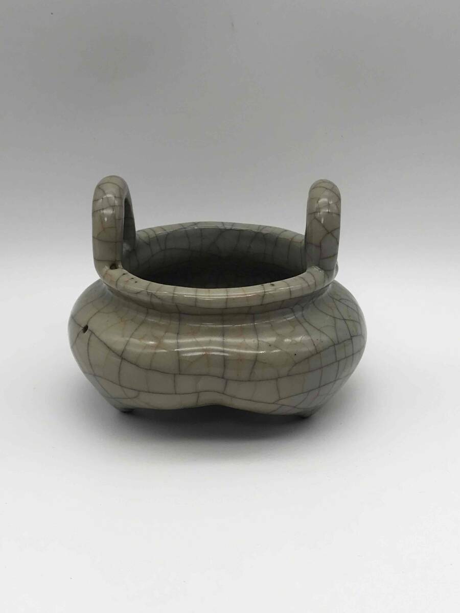 Amazon.co.jp: 中国 汝窯 三足蓋香炉 竜魚 天青釉 工芸品 美術品