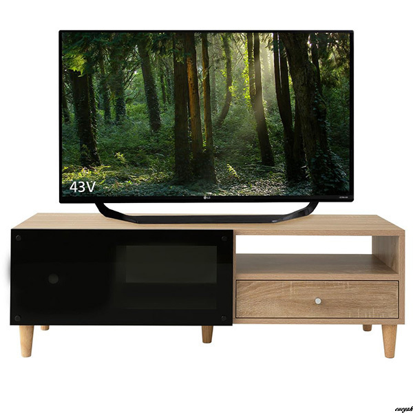 【リビングのインテリアとして主役になる存在感】テレビ台 幅120cm シンプルモダン 合成樹脂化粧合板 50型まで対応 配線穴付き