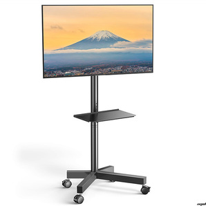 【キャスターのストッパーは足で操作でき、簡単に固定可能】テレビスタンド ハイタイプ 23~60インチ対応 耐荷重25kg テレビ台