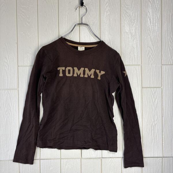 TOMMY ブラウン 長袖Tシャツ 35cm肩幅 48cm着丈 サイズ36(S)