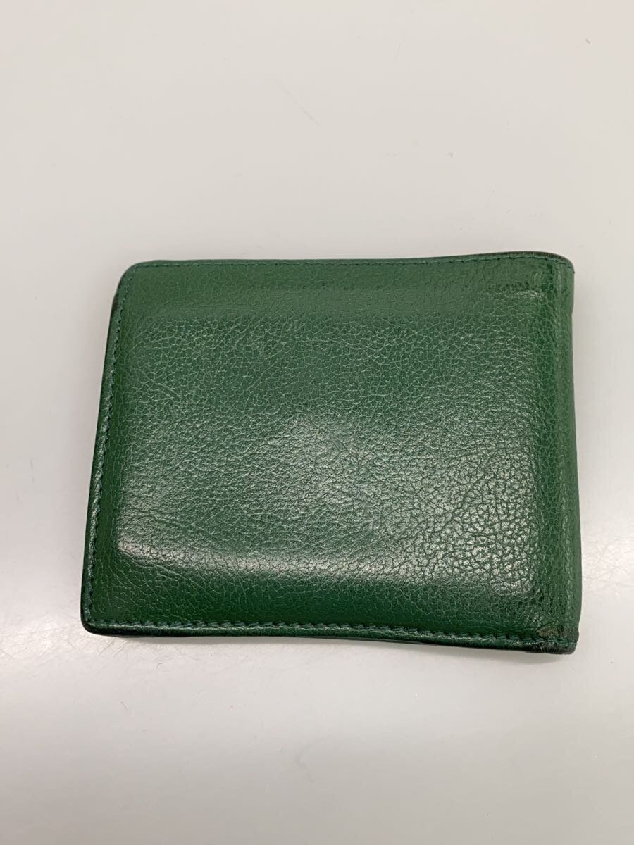IL BISONTE◆2つ折り財布/レザー/GRN/無地/メンズ IL BISONTE◆2つ折り財布/レザー/GRN/無地/メンズ