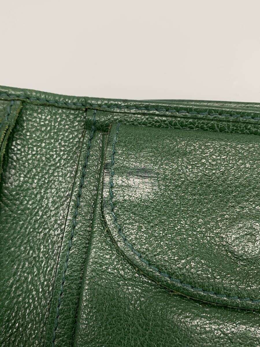 IL BISONTE◆2つ折り財布/レザー/GRN/無地/メンズ IL BISONTE◆2つ折り財布/レザー/GRN/無地/メンズ