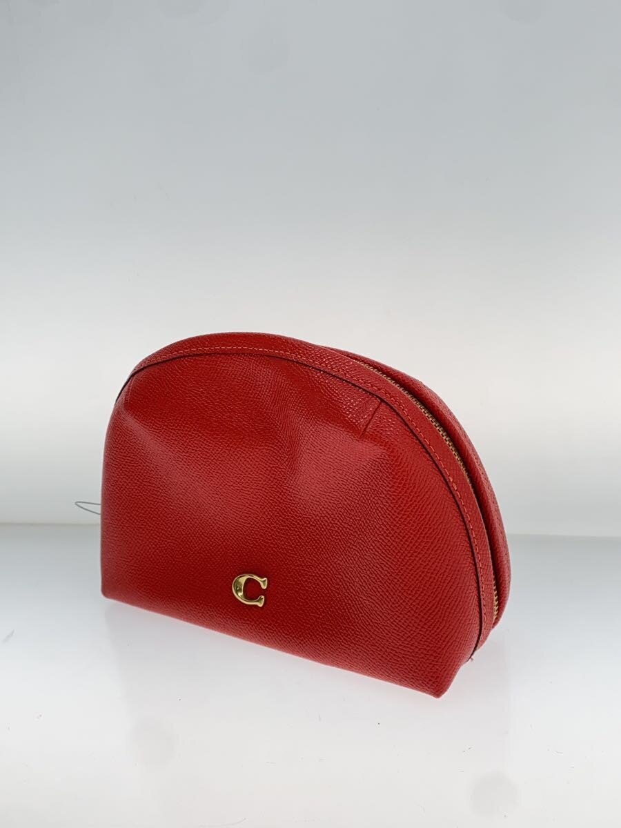 COACH◆ポーチ/レザー/RED/C3489 COACH◆ポーチ/レザー/RED/C3489