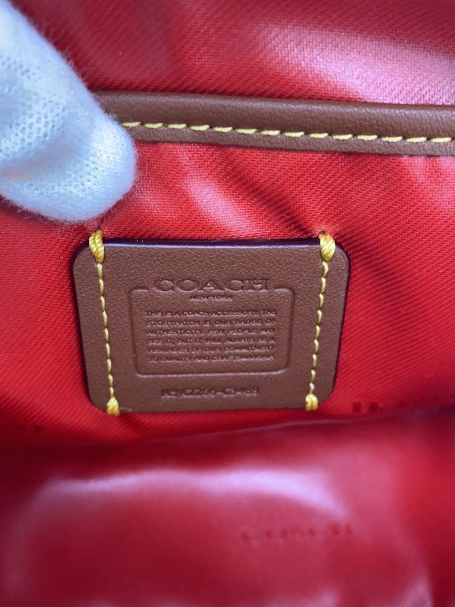 COACH◆ポーチ/レザー/RED/C3489 COACH◆ポーチ/レザー/RED/C3489