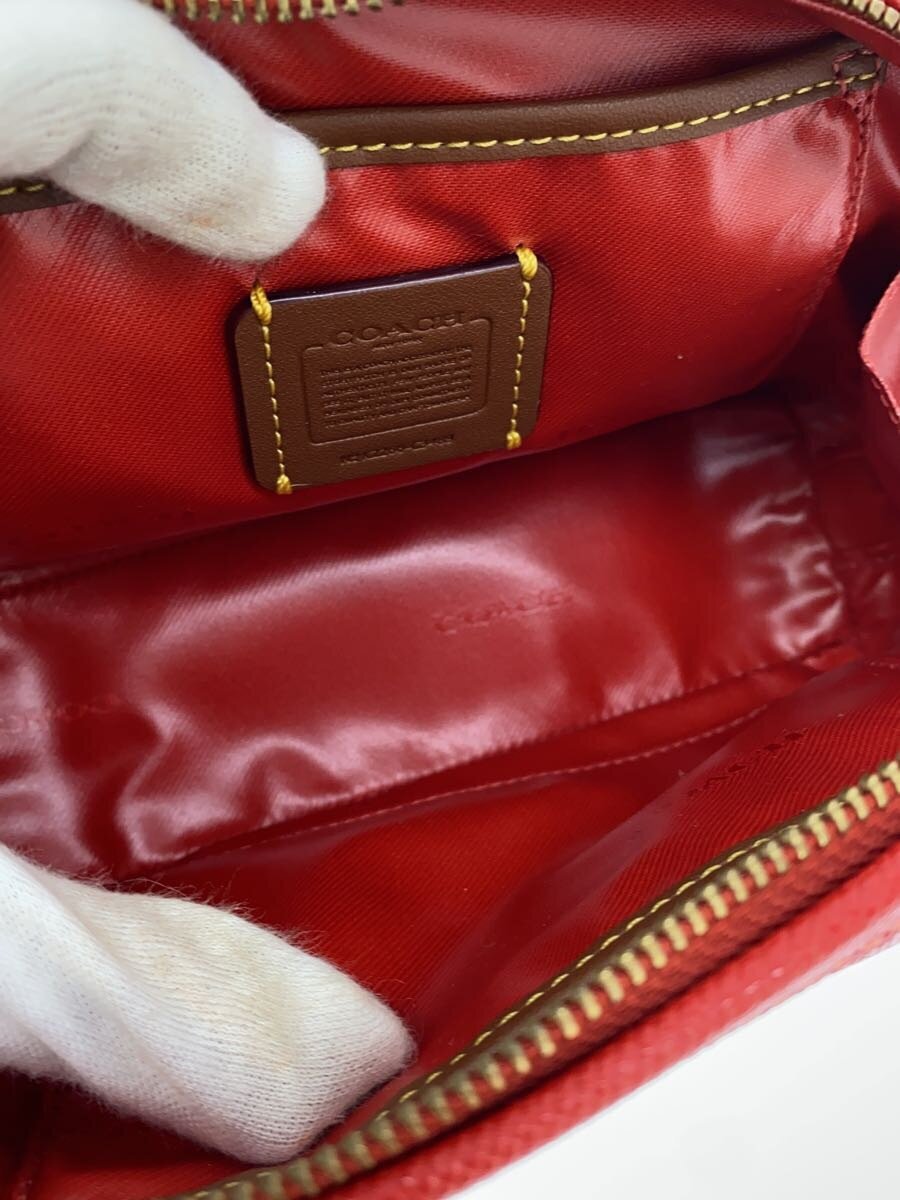 COACH◆ポーチ/レザー/RED/C3489 COACH◆ポーチ/レザー/RED/C3489