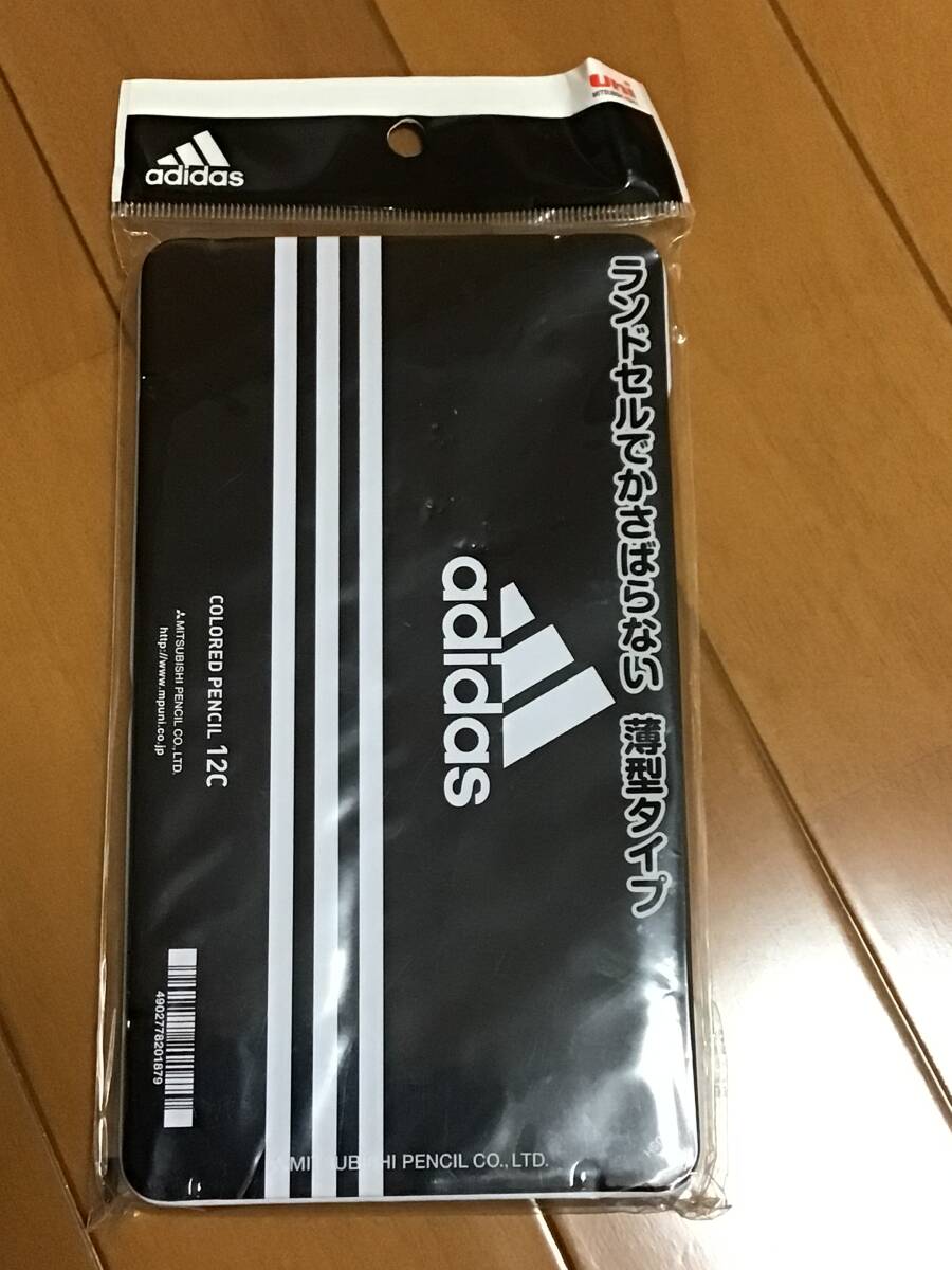 新品　未使用　未開封　アディダス　adidas 色鉛筆　12色　三菱鉛筆　黒　日本製_サムネイル画像3