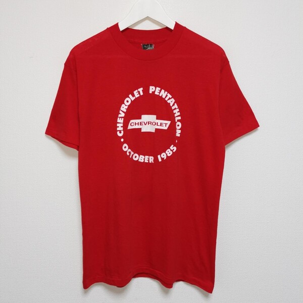 即決 XL 80s CHEVROLET シボレー Tシャツ VINTAGE アメ車 赤 USA製