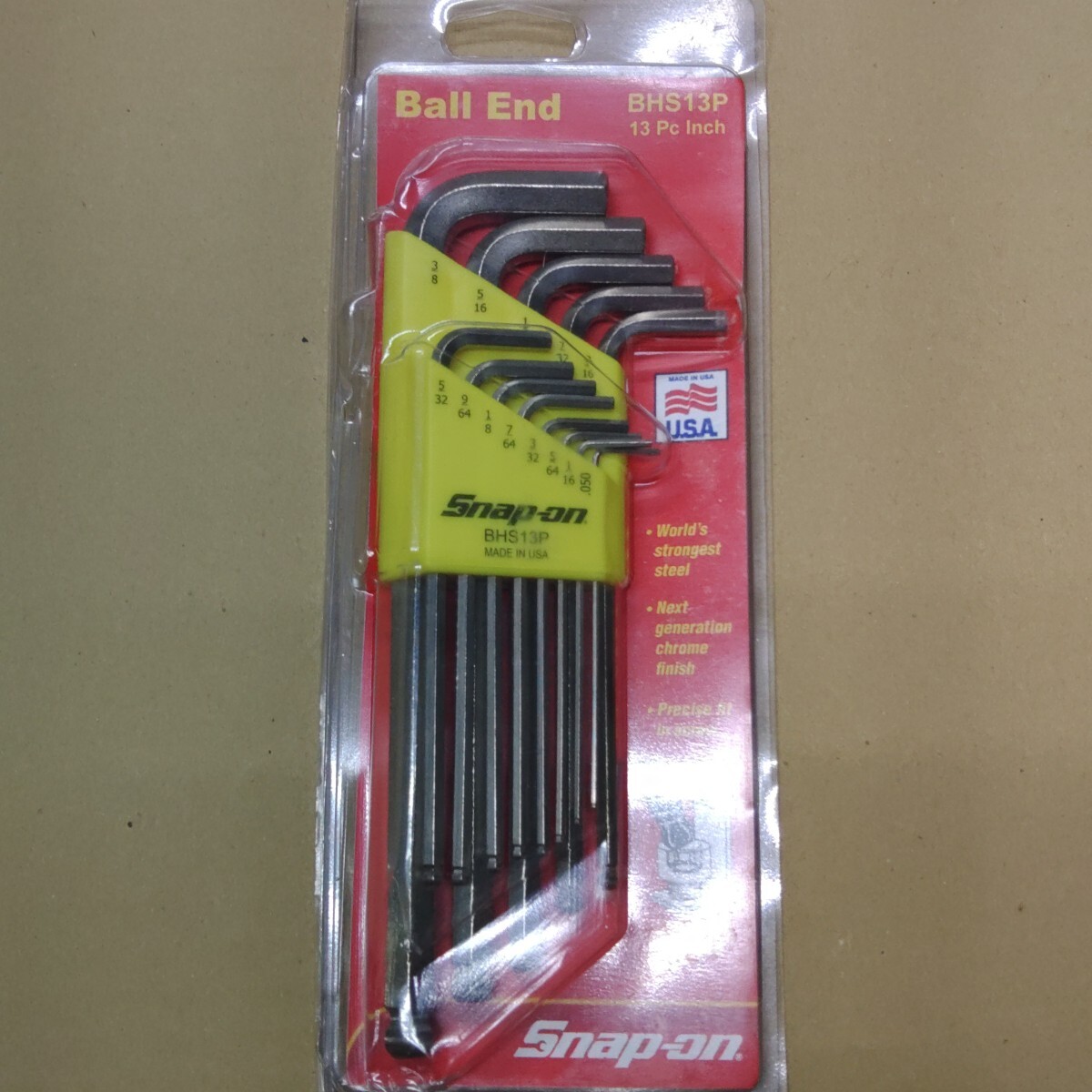スナップオンSnap-on ボール付ロング六角レンチセットインチサイズ未使用品