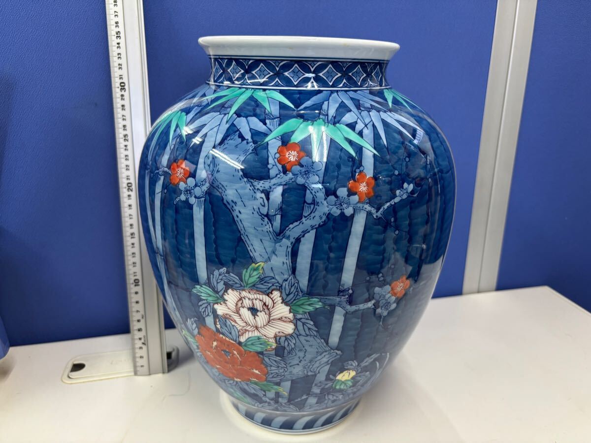鍋島 花鳥紋 大壺