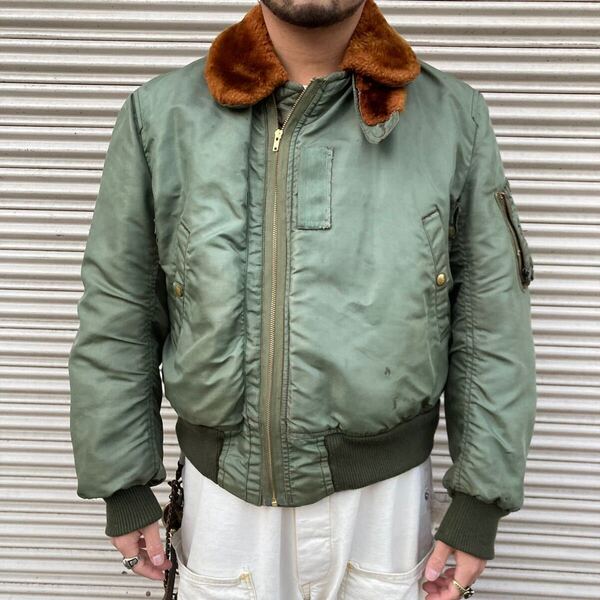 40s USAAF 米空軍 フライトジャケット B15-B 42 米軍 USAF B-15 ミリタリー 大戦 襟ボア ムートン襟 B-10 陸軍航空隊 WW2 ヴィンテージ 30s