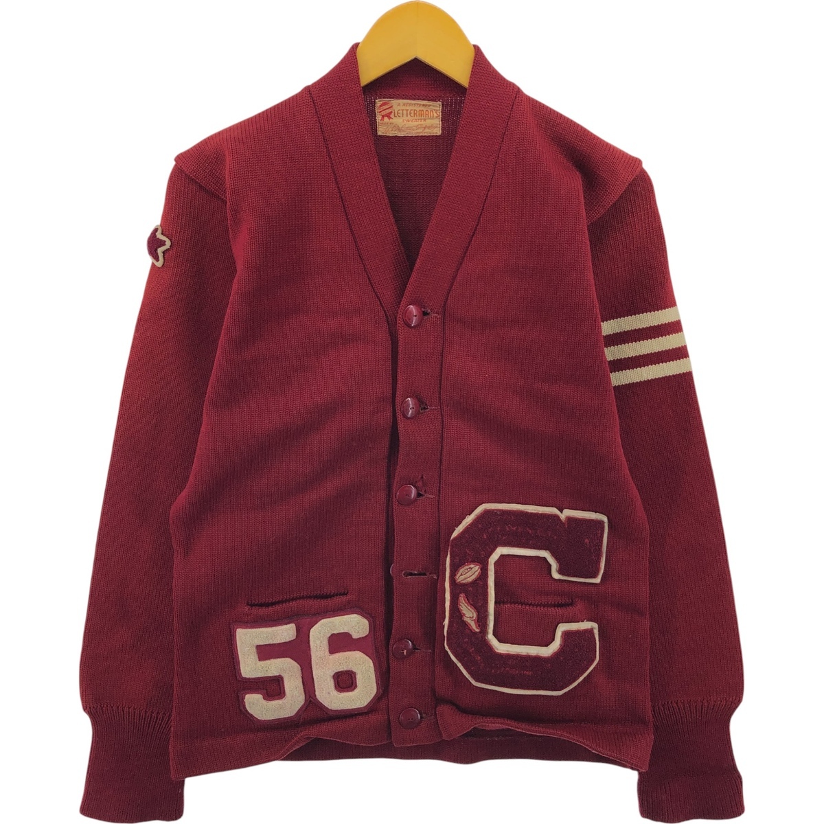 古着 50年代 レターマンズ LETTERMAN\'S ウールレタードニットカーディガン USA製 メンズS相当 ヴィンテージ /eaa507100