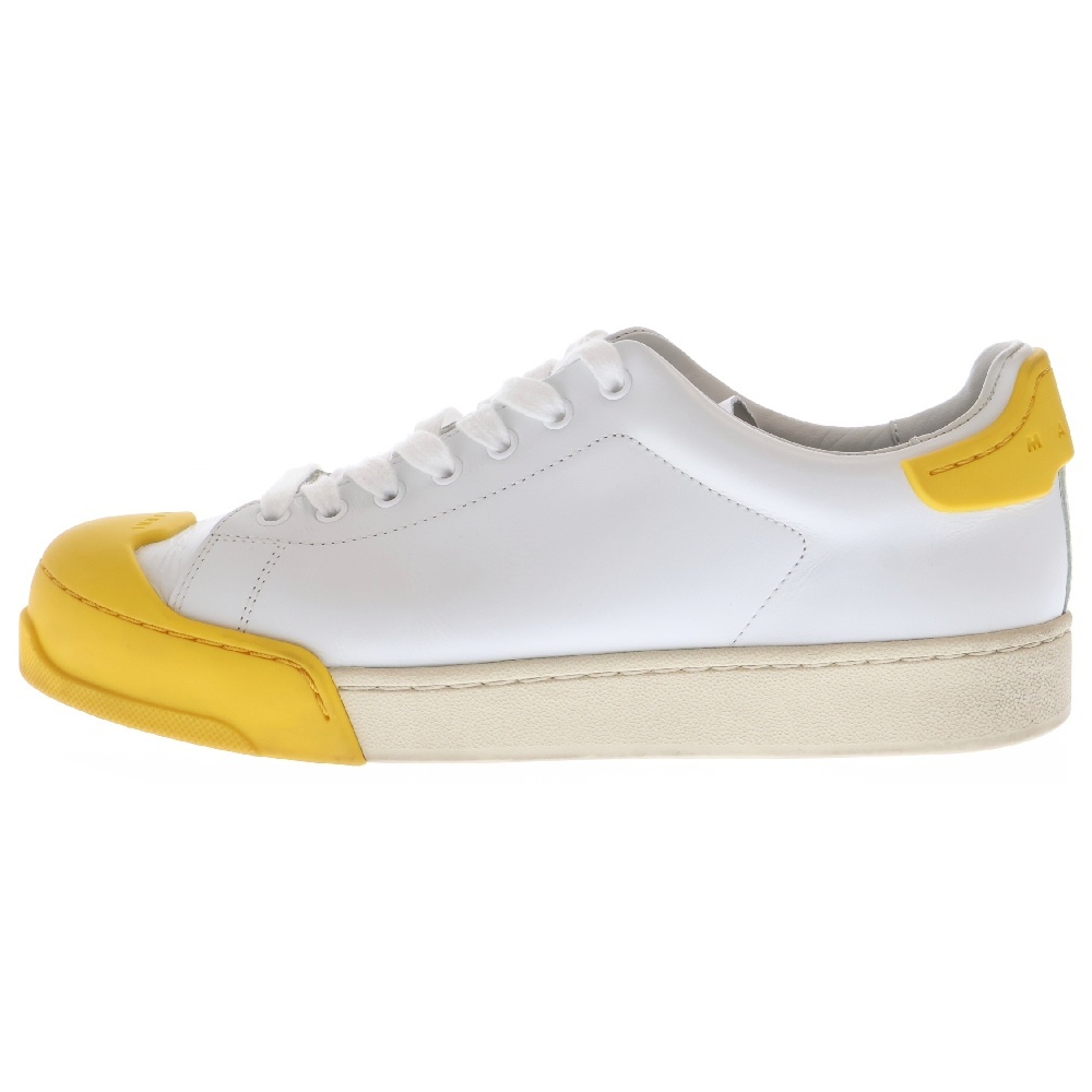 MARNI マルニ 23SS Dada Bumper Leather Sneaker ダダ バンパー レザー ローカットスニーカー US10/28cm ホワイト/イエロー SNZU013401