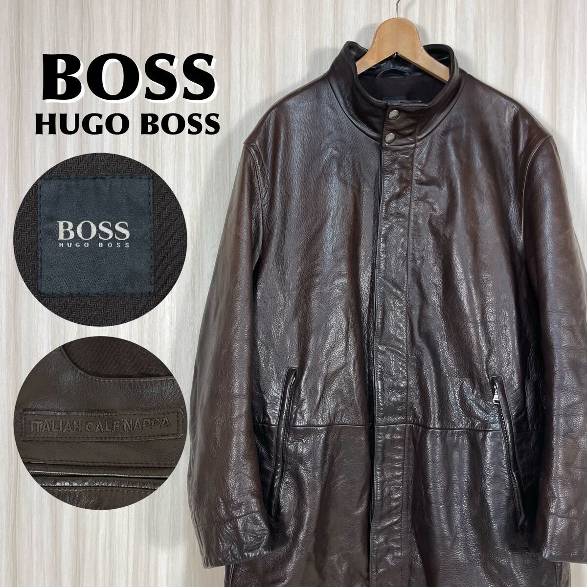 Yahoo!オークション -「hugo BOSS レザージャケット Yahoo!オークション -「hugo BOSS レザージャケット