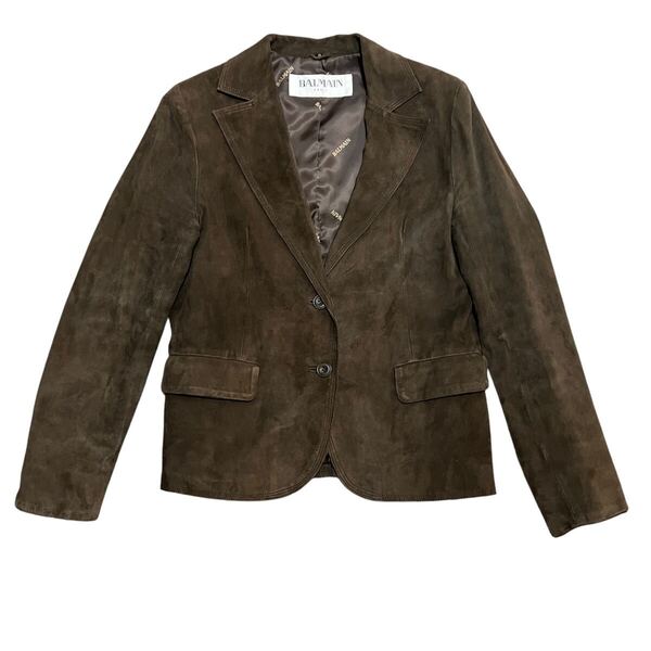 BALMAIN スウェードレザー テーラードジャケット