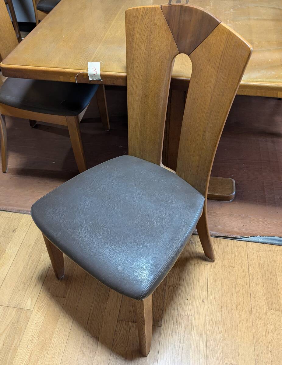 ④ 北欧レトロ トーア TOA 木製椅子 ダイニングチェア レザー張り 古家具 極希少】北欧レトロ トーア TOA 木製椅子ダイニングチェア 古