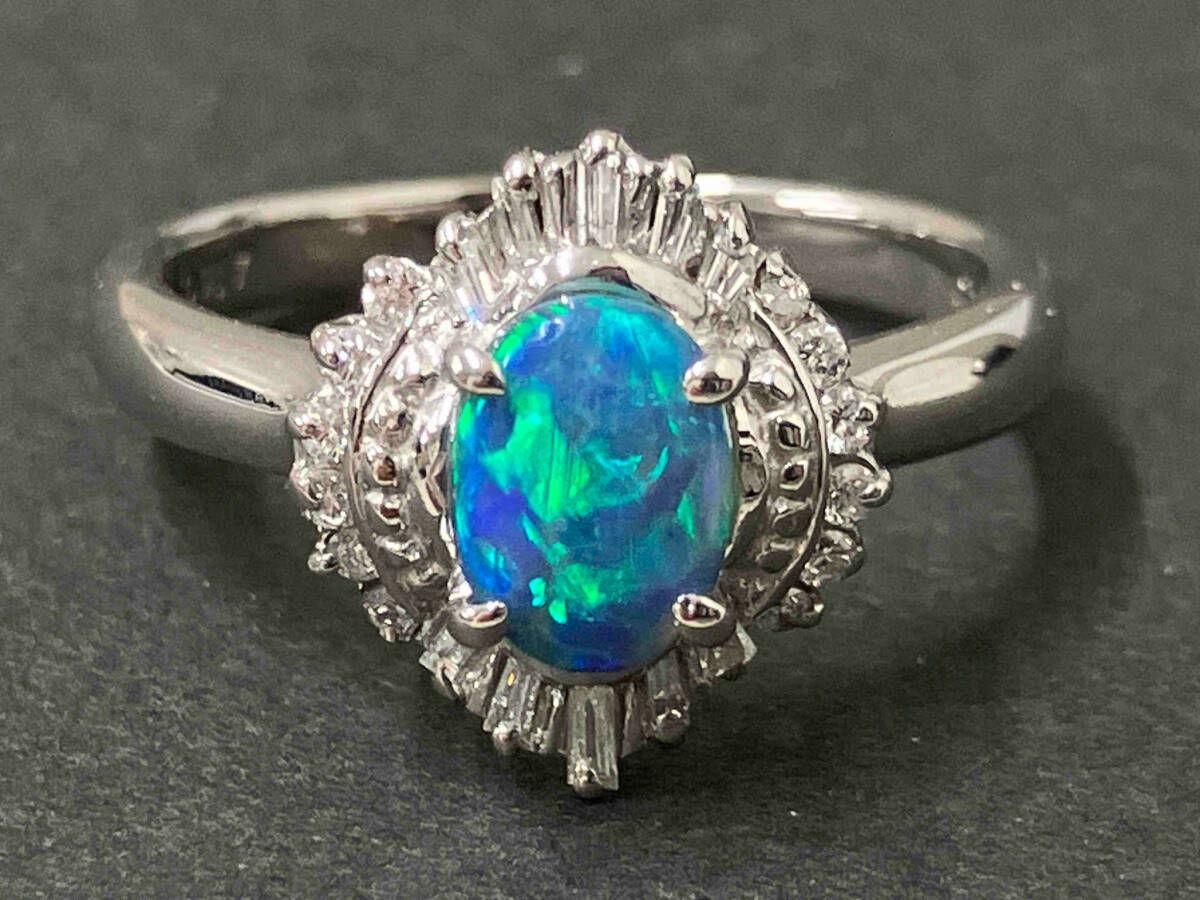 プラチナ ブラックオパール ダイヤモンド リング 13号 D0.77ct プラチナ ブラックオパール ダイヤモンド リング 13号 D0.77ct