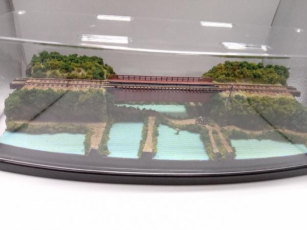 「送料無料」鉄道模型ジオラマレイアウトNゲージ用複線[90cm×60cm]田舎駅の風景(引込駅/ダブルクロス付き　電動化)●注文製作●９０ｘ６０−３  | コレクターズショップ　サザン