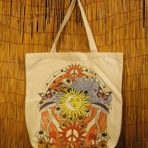⑨新品*男女兼用*キャンバス生地*ピースフルプリント*ビッグサイズ*トートバッグ