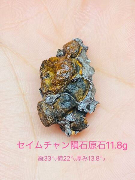 セイムチャン 原石 パラサイト隕石 最高品質宝石クラス セイムチャン隕石小型原石 隕石 石鉄隕石 33㍉11.8g 隕石 希少