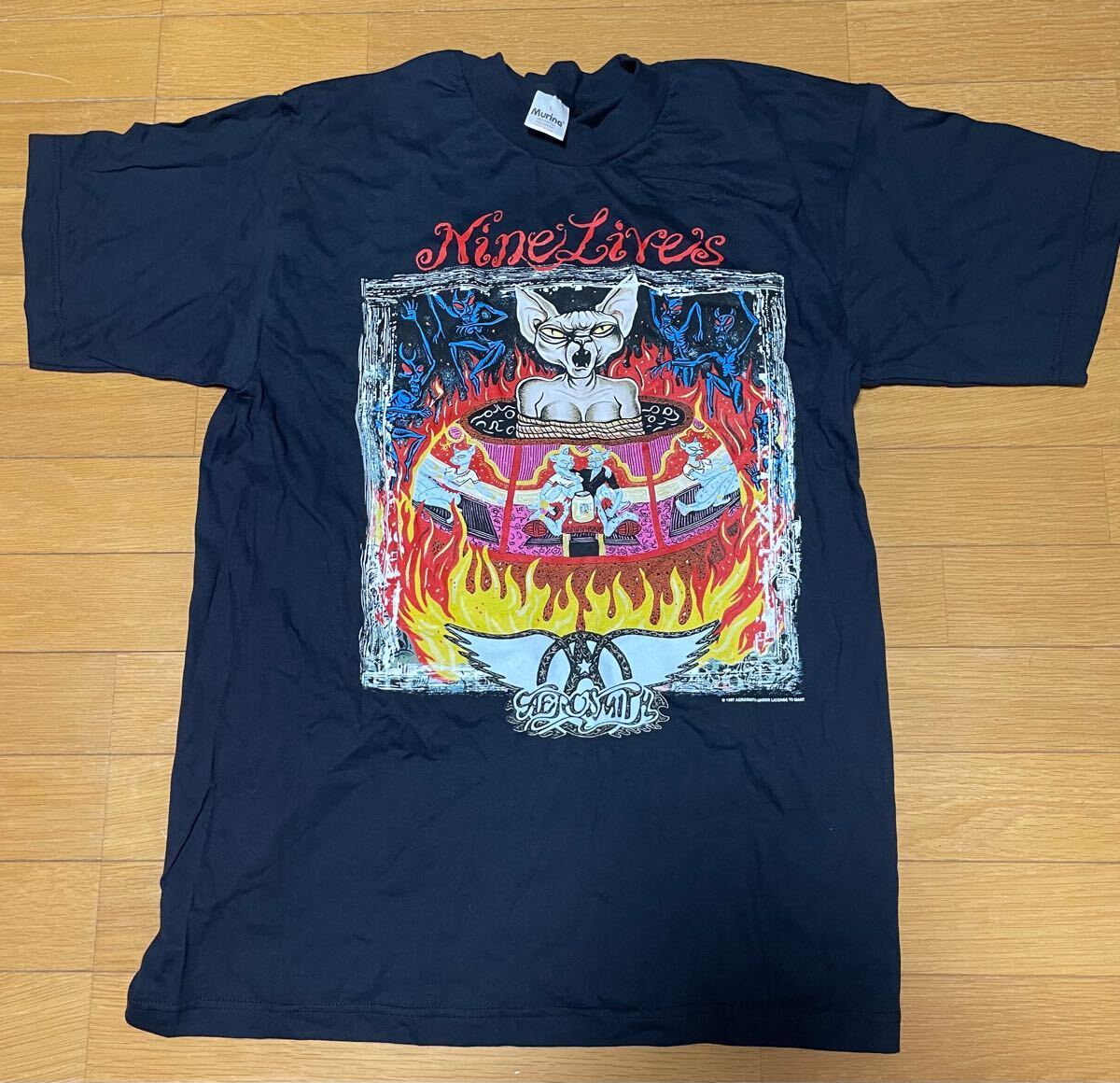 Yahoo!オークション -「aerosmith nine lives」(Tシャツ) (記念 Yahoo!オークション -「aerosmith nine lives」(Tシャツ) (記念