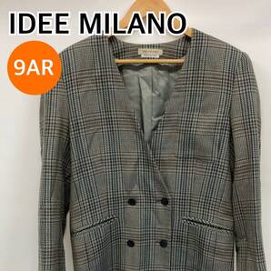 IDEE MILANO イデーミラノ ジャケット ノーカラージャケット ブレザー レディース グリーン系 イタリア 9ARサイズ【CT647】