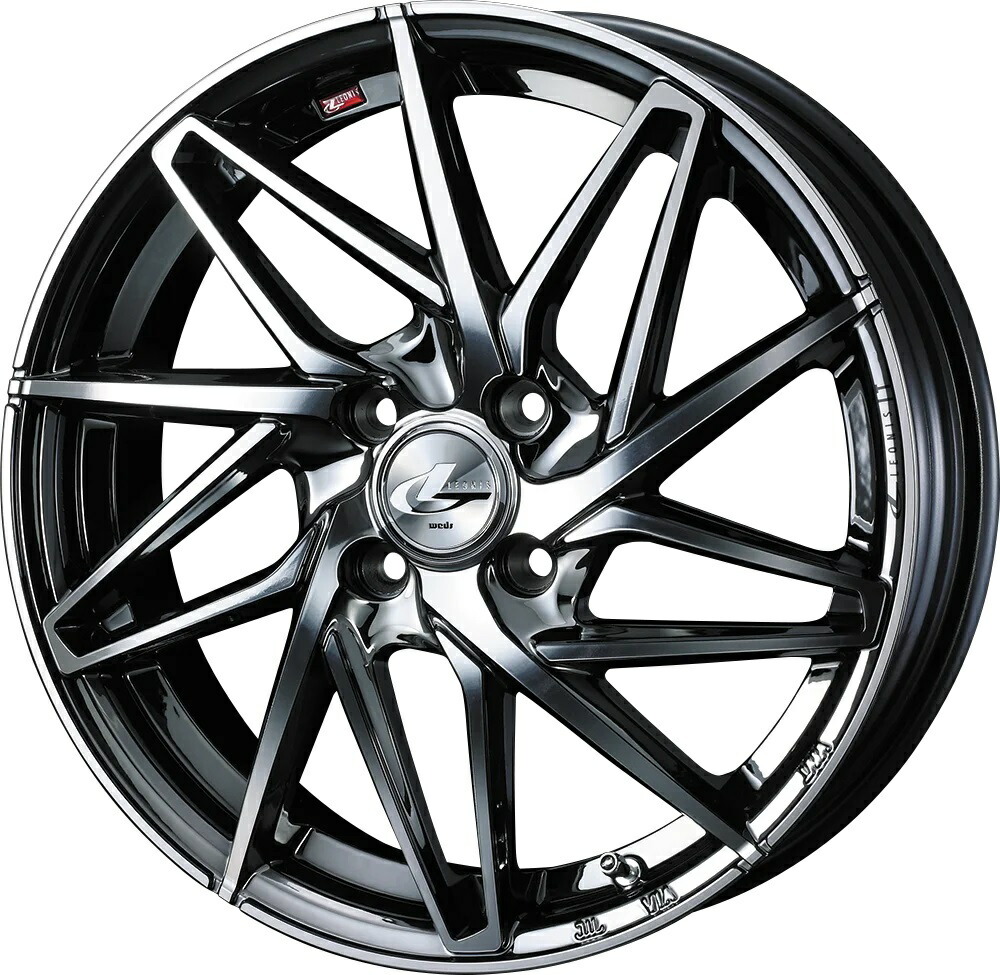 WEDS ウェッズ LEONIS IT ホイール 15インチ 4H100 5.5J+50 1本 4穴 レオニス ブラックメタルコート/ミラーカット BMCMC