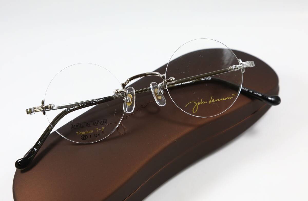 新品◆John Lennon メガネフレーム◆ジョンレノン JL-1127 Col.2 フチなし ツーポイント 真ん丸フレーム