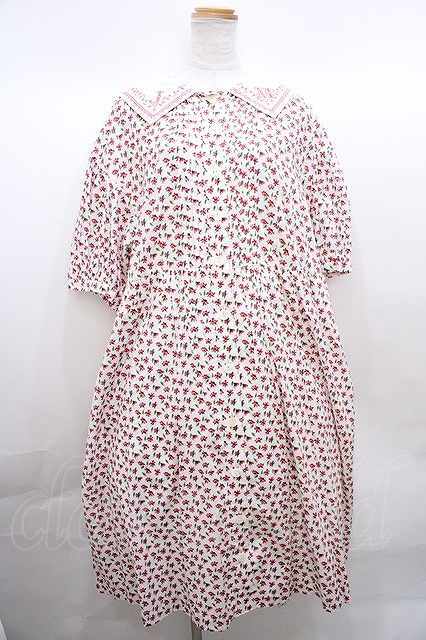 Jane Marple /ハーモニークロスステッチカラードレス M 白 Y-24-12-09-051-JM-OP-SZ-ZY