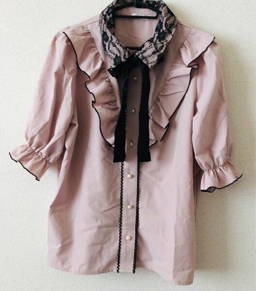 ブラウス トップス M シャツ フリル レディース リボン レース