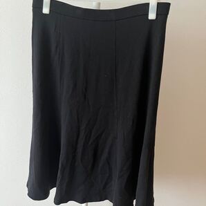 LINEARワールド★リニア★ウール100%黒のフレアスカート★大きいサイズ