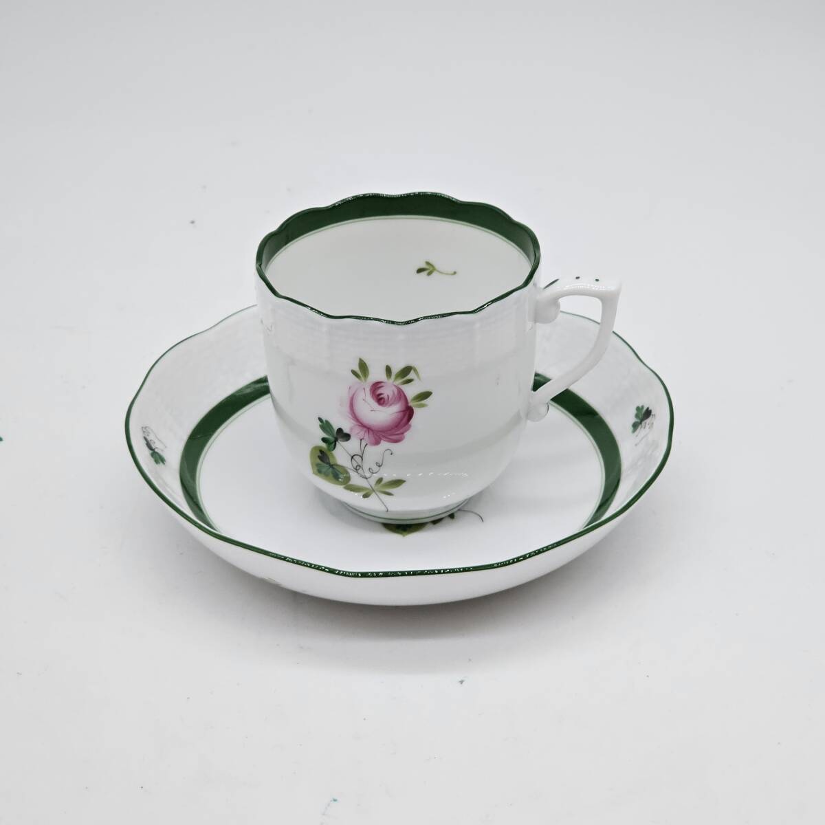 Herend しゃくり ウィーンの薔薇 コーヒーカップ&ソーサー 1客 未使用品