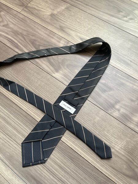 美品 FULLMARK フルマーク ネクタイ グレー ストライプ ダーク ブリティッシュ シンプル シルク 定番 百貨店 ハイブランド