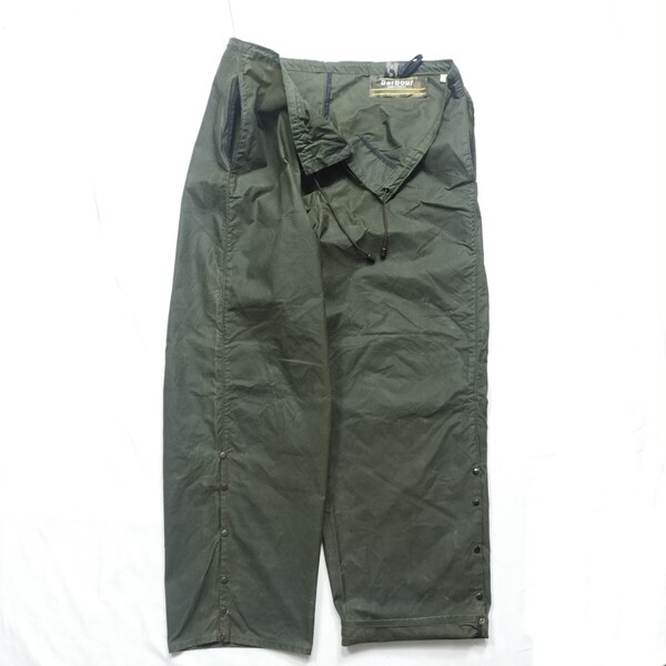 70s barbour unlined トラウザー パンツ セージグリーン バブアー オイルド