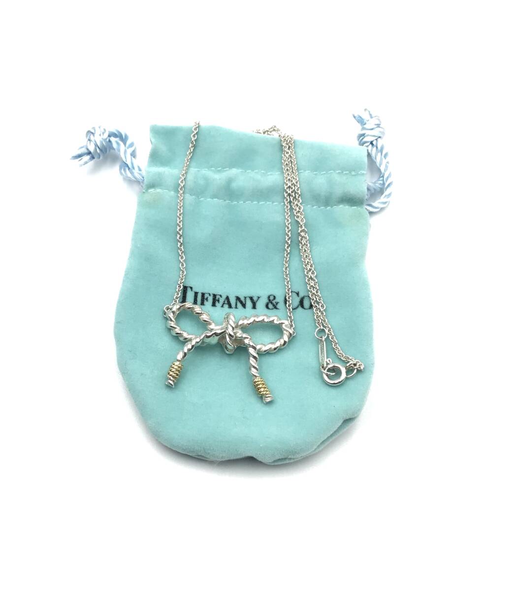 美品△TIFFANY&Co. ティファニー SV925 750 ツイストリボン
