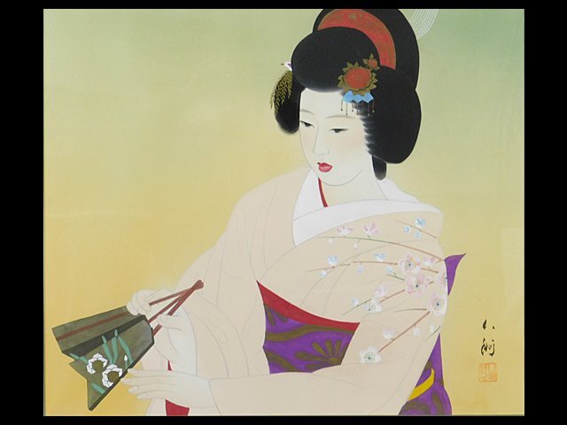 中島清之 肉筆画色紙