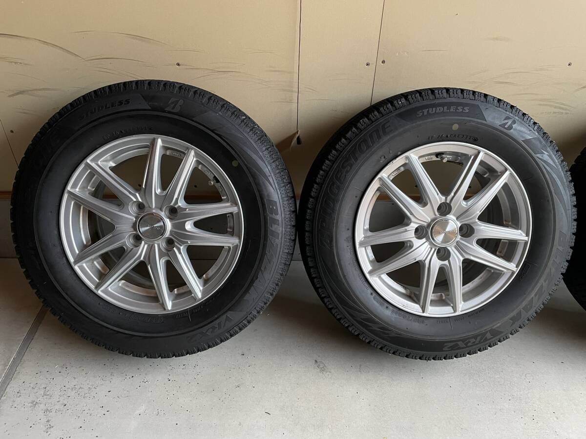 ECO FORME 14×5 1/2J +45 PCD 100 4穴 185/70R14 88Q BRIDGESTONE BLIZZAK VRX2 中古品