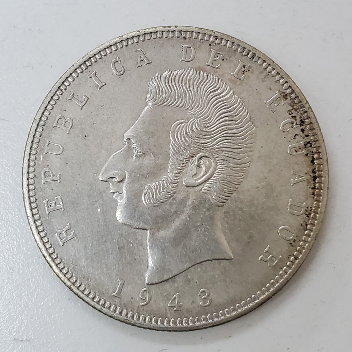 エクアドル 1944 5スクレ銀貨 スクレ将軍