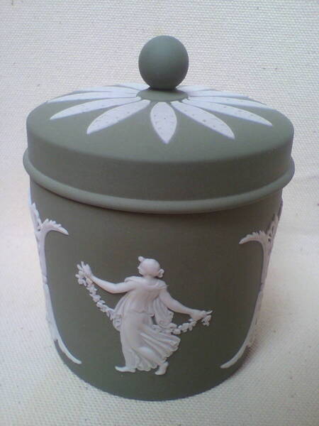 WEDGWOOD ウェッジウッド ジャスパー 小物入れボックス セージグリーン 未使用 中古 無傷