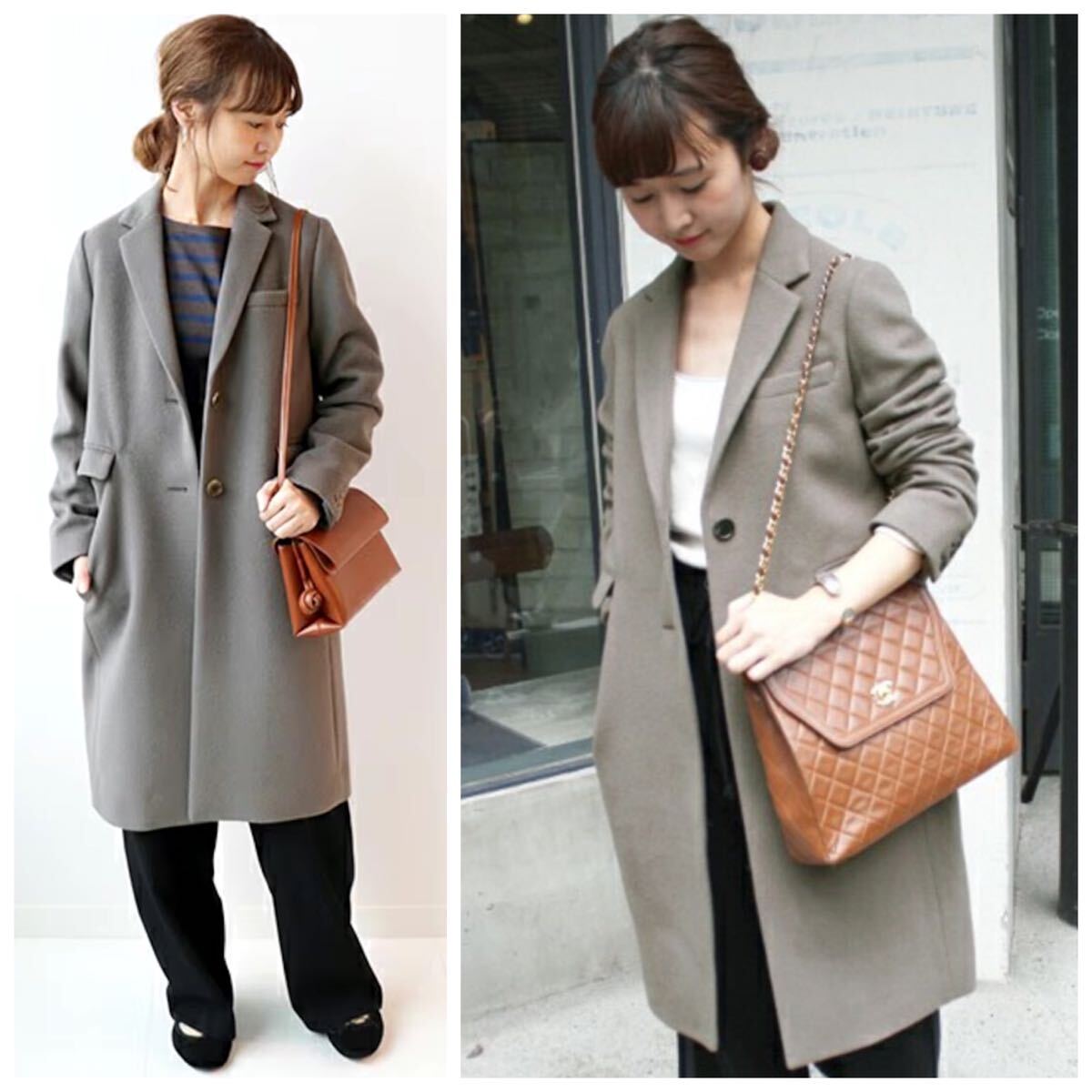 IENA ビッグカラー チェスターコート チャコールグレー　36 IENA ビッグカラー チェスターコート チャコールグレー 36