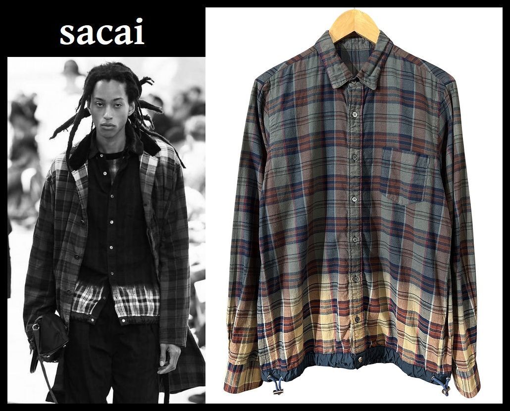 2025年最新】Yahoo!オークション -「sacai チェックシャツ」の 2025年最新】Yahoo!オークション -「sacai チェックシャツ」の