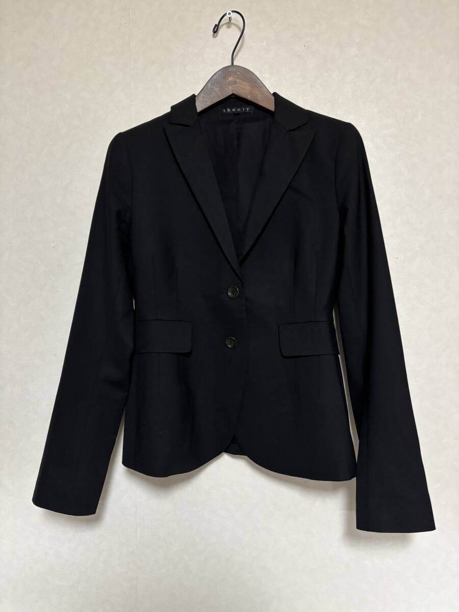 theory セオリー テーラードジャケット レディース 0 黒 Theory セオリー レディース ジャケット サイズ：0(S位