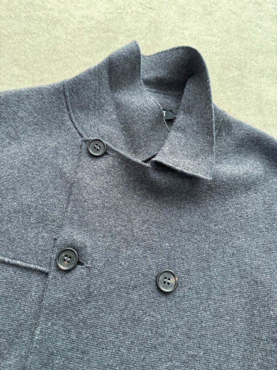 秋冬 NeIL BarreTT sizeS イタリア製ニットジャケット メンズ グレー カーディガン ダブル ニールバレット _サムネイル画像2