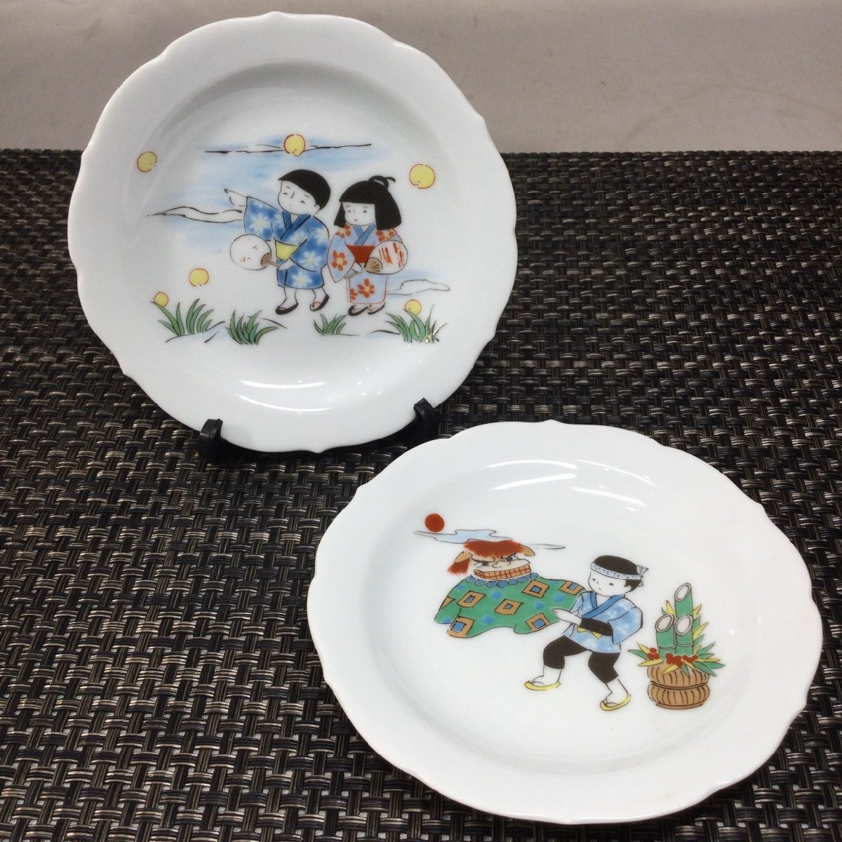 日陶連 秀峰 大皿 菊模様 茶道 菓子皿 菓子器 絵皿 お茶会 美品