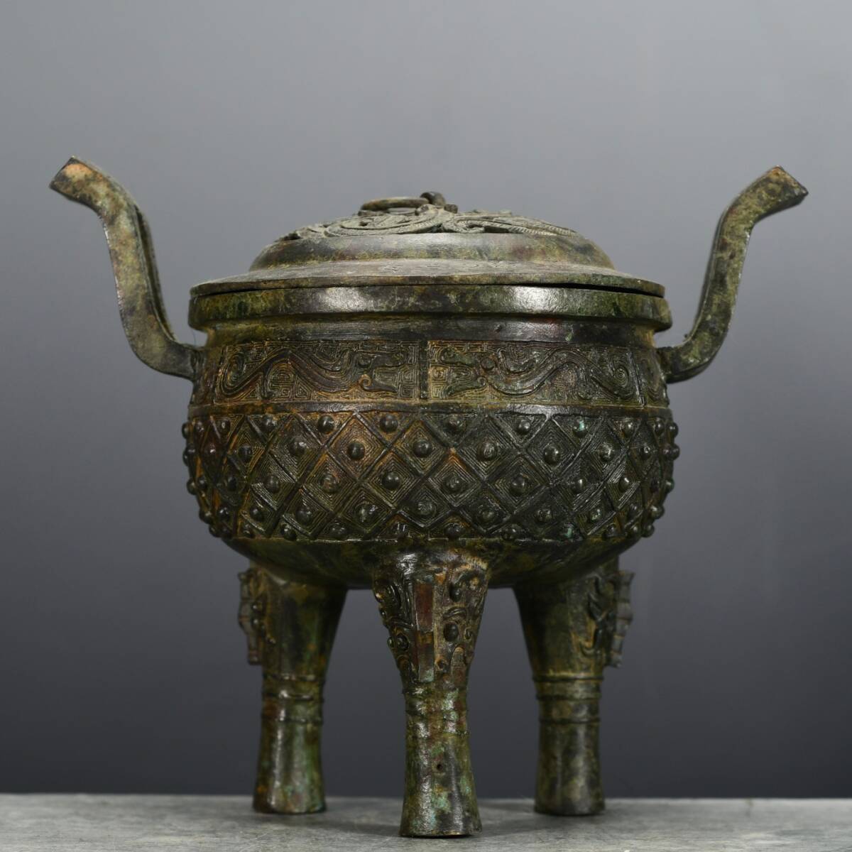 古董，古藝術品，龍頭置物，鎮宅，辟邪，古銅製，重4000克（旧家藏出し） 古董，古藝術品，龍頭置物，鎮宅，辟邪，古銅製，重4000克（旧家藏