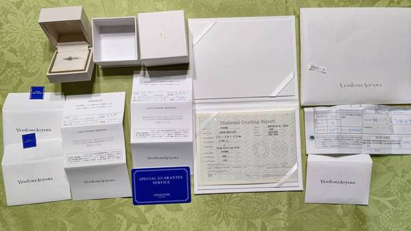 1207-8 ダイヤモンド指輪 AGT ジェムラボラトリー鑑定 ヴァンドーム青山販売 0.326ct. D EXCELLENT VVS1 ROUND BRILLIANT サイズ#6