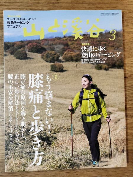 山と渓谷 (2018年3月号) 月刊誌/山と渓谷社/膝痛と歩き方/綴じ込み付録(救急テーピングマニュアル)付き