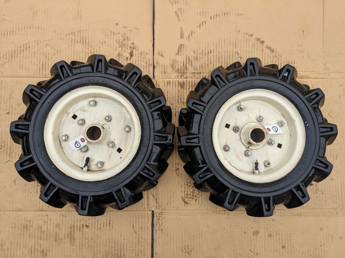 耕運機 管理機 中古タイヤホイール セット 4.00-10 2PR 400-10 耕運機 管理機 中古タイヤホイール セット 4.00-10 2PR 400-10