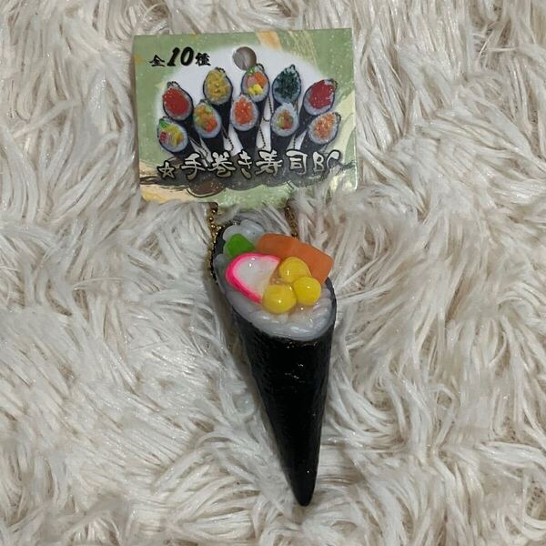 手巻き寿司BC サーモン コーン 食品サンプル キーホルダー ミニチュア すし SUSHI 日本土産 マスコット plastics food