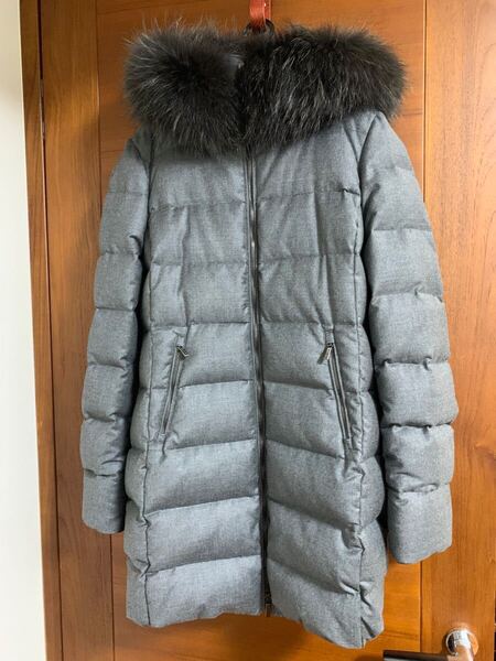 美品 ムーレー カシミヤ混 ファーダウン zircone-L moorer 44